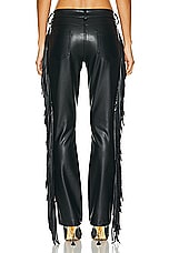 Norma Kamali Fringe Boot Leg in Black, view 3, click to view large image.