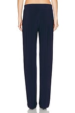 Norma Kamali Low Rise Pleated Trouser in True Navy, view 3, click to view large image.