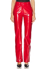 Norma Kamali High Waist Boot Leg in Tiger Red, view 1, click to view large image.