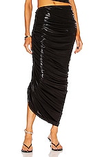 Norma Kamali Diana Long Skirt in Black, view 1, click to view large image.