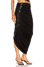 Norma Kamali Diana Long Skirt in Black, view 2, click to view large image.