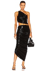Norma Kamali Diana Long Skirt in Black, view 5, click to view large image.