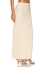 Norma Kamali Side Slit Long Skirt in Con Leche, view 2, click to view large image.