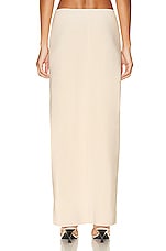 Norma Kamali Side Slit Long Skirt in Con Leche, view 4, click to view large image.