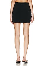 Norma Kamali Side Slit Mini Skirt in Black, view 3, click to view large image.