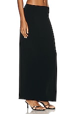 Norma Kamali Side Slit Long Skirt in Black, view 2, click to view large image.
