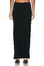 Norma Kamali Side Slit Long Skirt in Black, view 4, click to view large image.