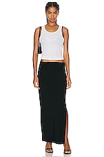 Norma Kamali Side Slit Long Skirt in Black, view 5, click to view large image.