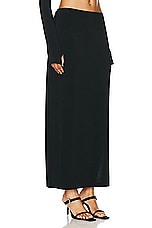 Norma Kamali Marissa Wide Slit Skirt in Black, view 2, click to view large image.