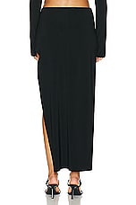 Norma Kamali Marissa Wide Slit Skirt in Black, view 4, click to view large image.
