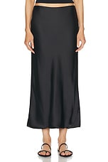 Norma Kamali Bias Obie Skirt in Black, view 1, click to view large image.