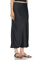 Norma Kamali Bias Obie Skirt in Black, view 2, click to view large image.