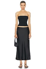 Norma Kamali Bias Obie Skirt in Black, view 4, click to view large image.