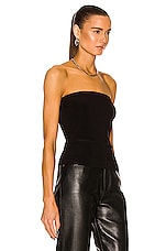 Norma Kamali Strapless Top in Black, view 2, click to view large image.