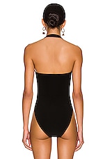 Norma Kamali Cayla Bodysuit in Black, view 4, click to view large image.