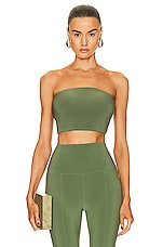 Norma Kamali Strapless Cropped Top in Celadon, view 1, click to view large image.