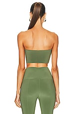 Norma Kamali Strapless Cropped Top in Celadon, view 3, click to view large image.