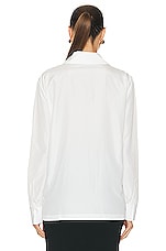 Norma Kamali Nk Shirt W/ Collar Stand in Snow White, view 3, click to view large image.