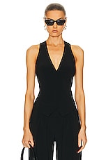 Norma Kamali Simple Vest in Black, view 1, click to view large image.