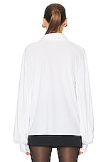 Norma Kamali Full Sleeve Shirt in Snow White, view 3, click to view large image.
