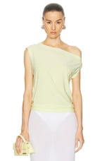 Norma Kamali Drop Shoulder Top in Butter Yellow, view 1, click to view large image.