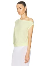 Norma Kamali Drop Shoulder Top in Butter Yellow, view 3, click to view large image.