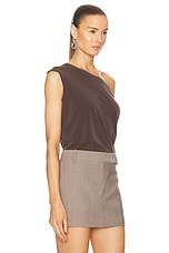 Norma Kamali Drop Shoulder Top in Chocolate, view 2, click to view large image.