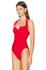 Norma Kamali Cayla Bodysuit in Tiger Red, view 4, click to view large image.