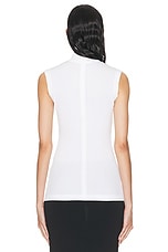 Norma Kamali Slim Fit Sleeveless Turtle Top in Snow White, view 3, click to view large image.
