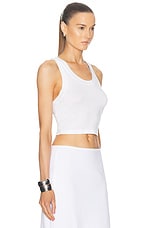 Norma Kamali Cropped Racer Tee in Snow White, view 2, click to view large image.