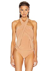 Norma Kamali All In One Bodysuit in Nude, view 4, click to view large image.