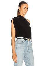 Norma Kamali Sleeveless All In One Top in Black, view 2, click to view large image.