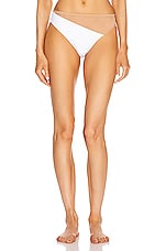 Norma Kamali Snake Mesh Bottom Swimsuit in White & Nude Mesh, view 1, click to view large image.