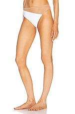 Norma Kamali Snake Mesh Bottom Swimsuit in White & Nude Mesh, view 3, click to view large image.