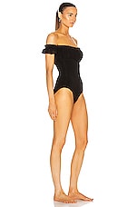 Norma Kamali Empire Jose Swimsuit in Black, view 2, click to view large image.