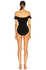 Norma Kamali Empire Jose Swimsuit in Black, view 3, click to view large image.