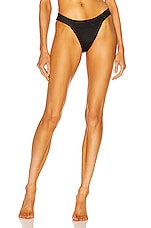 Norma Kamali Banded Bikini Bottom in Black, view 1, click to view large image.