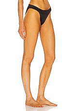 Norma Kamali Banded Bikini Bottom in Black, view 2, click to view large image.