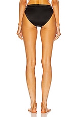 Norma Kamali Banded Bikini Bottom in Black, view 3, click to view large image.