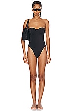 Norma Kamali Corset Swimsuit in Black, view 1, click to view large image.