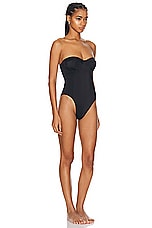 Norma Kamali Corset Swimsuit in Black, view 3, click to view large image.