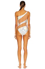 Norma Kamali Snake Mesh Mio Swimsuit in Hologram & Nude Mesh, view 4, click to view large image.