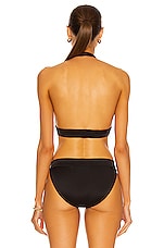 Norma Kamali Cross Halter Bikini Top in Black, view 3, click to view large image.