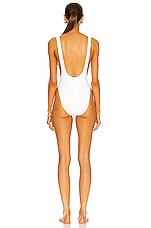 Norma Kamali Marissa Swimsuit in White, view 3, click to view large image.