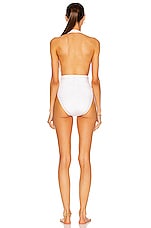 Norma Kamali Halter Slinky Marissa One Piece in White, view 3, click to view large image.
