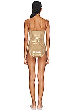 Norma Kamali Corset Mio One Piece Swimsuit in Gold, view 3, click to view large image.