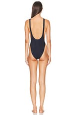 Norma Kamali Marissa One Piece Swimsuit in True Navy, view 3, click to view large image.