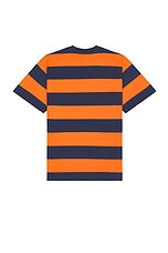 No Problemo Stripe Short Sleeve Tee in Navy & Orange, view 2, click to view large image.