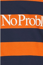 No Problemo Stripe Short Sleeve Tee in Navy & Orange, view 3, click to view large image.