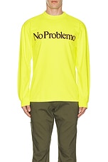 No Problemo Np Fluoro Long Sleeve Tee in Fluoro Yellow, view 4, click to view large image.